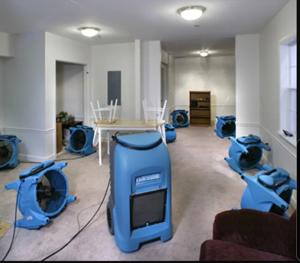 Air movers and dehumidifier setup for Water Extraction & Removal in Royal Palm Beach